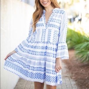 NWOT Blue tribal dress